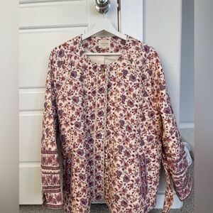 Sesane Floral Quilted Jacket with belt